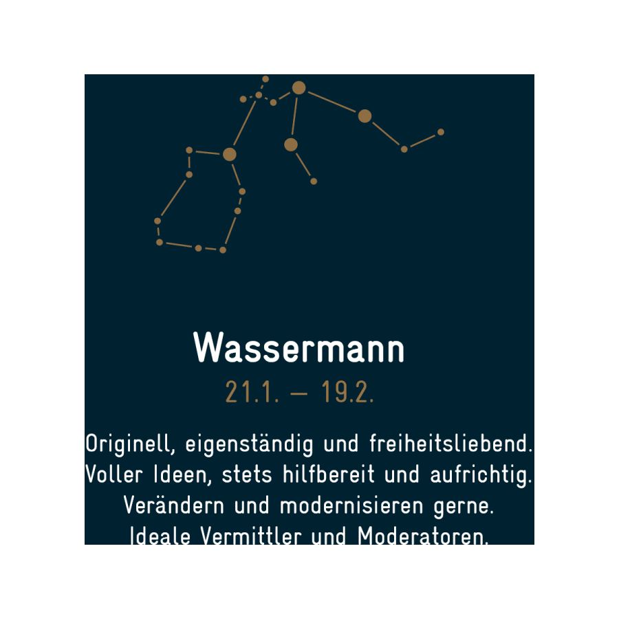 Sternzeichen Wassermann - Silber & Gold & Brillant