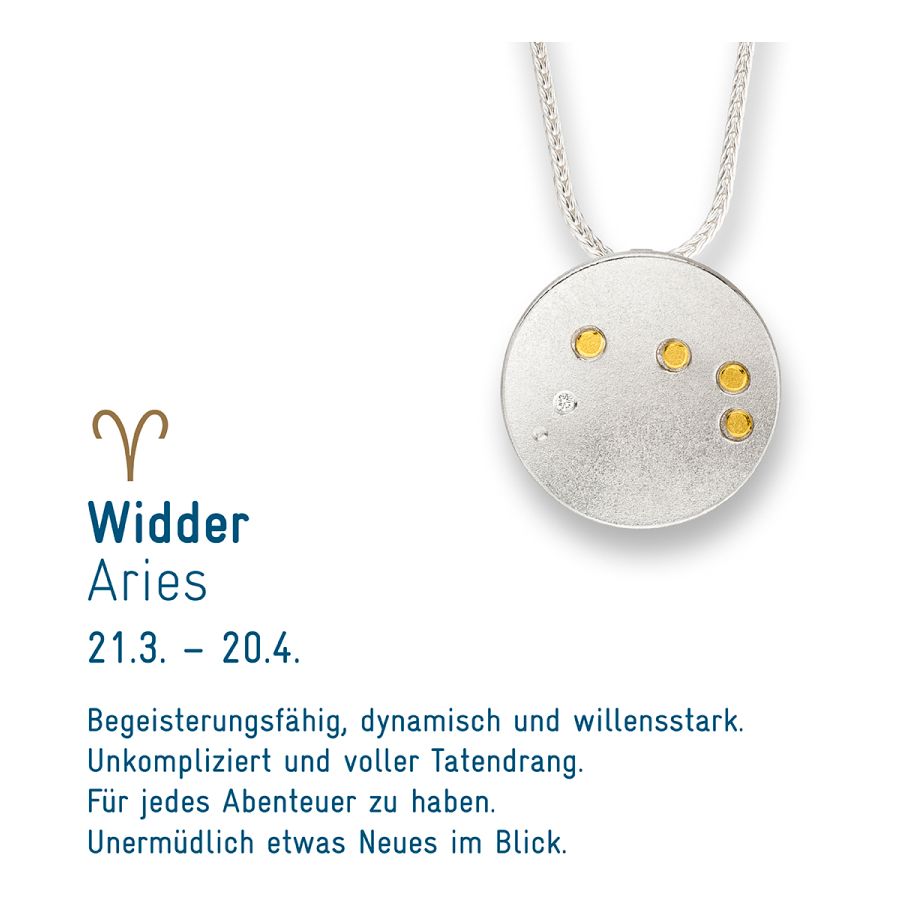 Sternzeichen Widder - Silber & Gold & Brillant