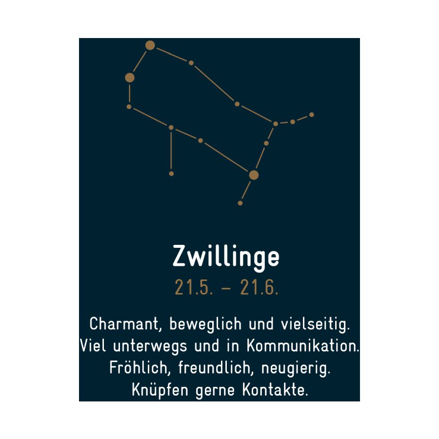 Sternzeichen Zwilling - Silber & Gold & Brillant