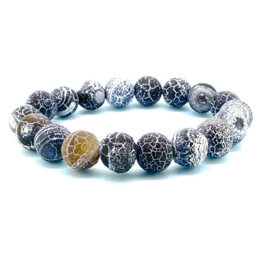 handgefertigtes Armband Iris Onyx & Silber - UNIKAT