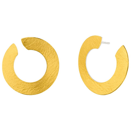 Handgefertigte Ohrringe – kratzmatt Silber & Gelbgold