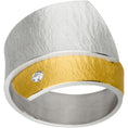 Bild in Galerie-Betrachter laden, breiter Bicolor Ring Silber SI 925 & Gelbgold GG 900 & Brillant
