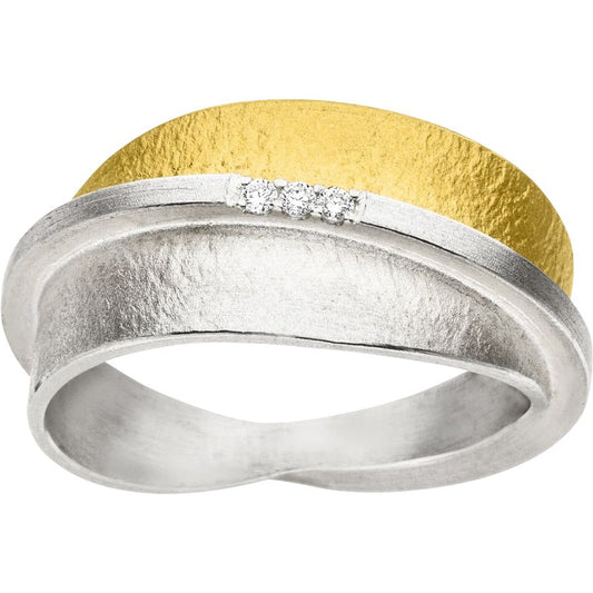 Ring Silber & Gold & Brillant