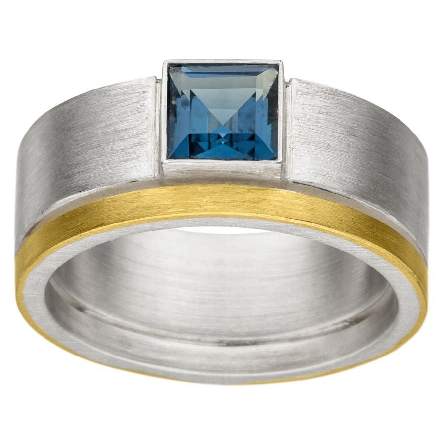 Blickfang - London Blue TOPAS - Ring - Silber & Gold