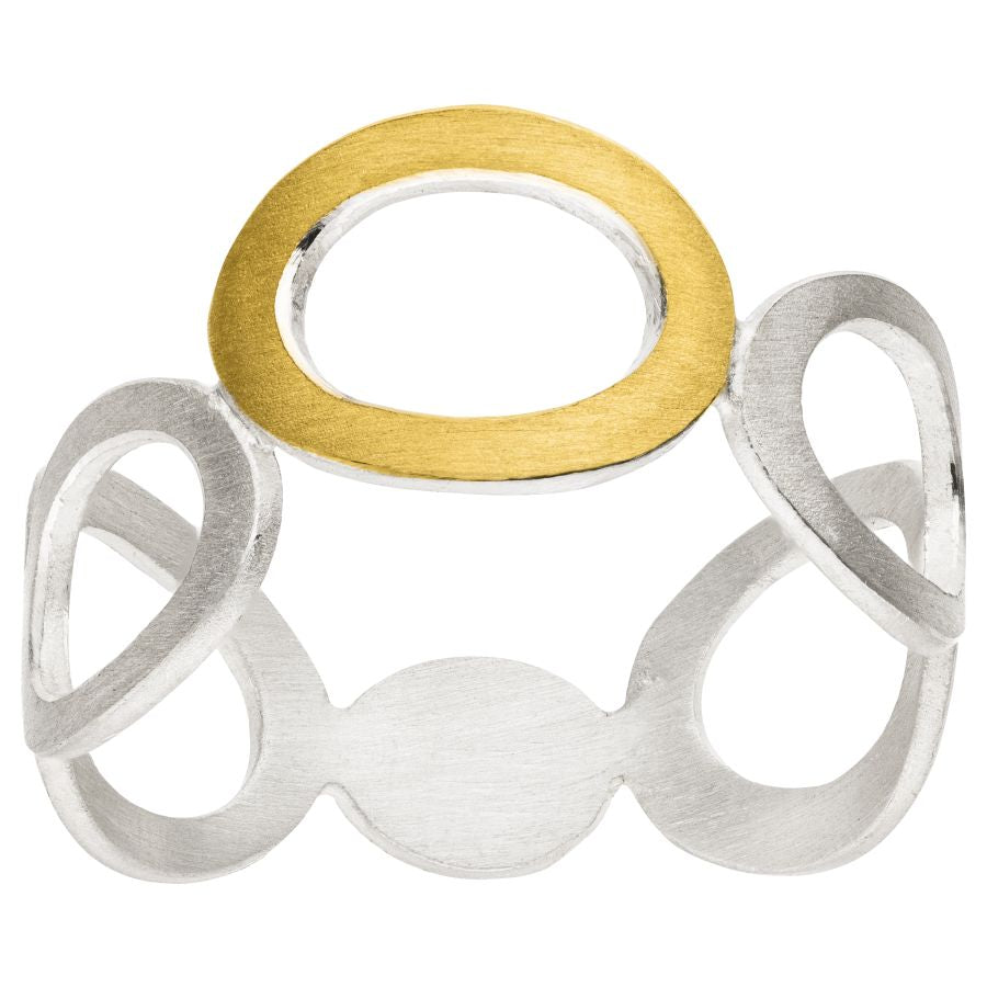 Handgefertigter Ring aus Silber & Gold