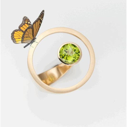 Schatzinsel mit Peridot - außergewöhnlicher Damenring - Angela Hübel