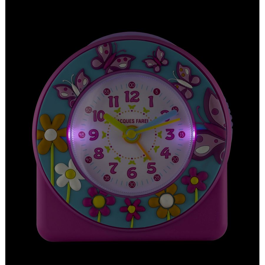 3D-Motiv - Kinderwecker - Schmetterling rund, pink